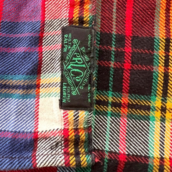 VTG Polo Ralph Lauren Men's M Red Plaid Heavy Flannel Shirt Work Skiing Hiking - Picture 7 of 12